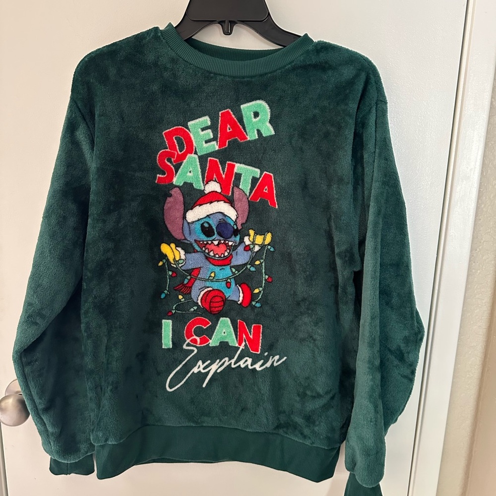 NEW Disney Green Stitch Santa Holiday Sweater